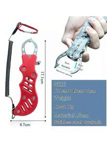 1 Pieza De Pesca De Calidad - Durable Acero Inoxidable Tackle Y Cortador De Línea, Cuchillas Afiladas, Controlador De Plástico Y Pinzas De Acero Inoxidable Tackle, Control De Pescado De Acero Inoxidable, Ideal Para Acampar, Pesca, Viene Con Accesorios De Pesca Herramientas De Reparación. Fácil De Llevar, Se Puede Colocar En La Bolsa De Pesca Y Caja De Herramientas. Herramientas De Pesca Y Accesorios Para Una Pesca Fácil Y Práctica, Asequible Y De Alta Calidad. - Rojo - Ver 4