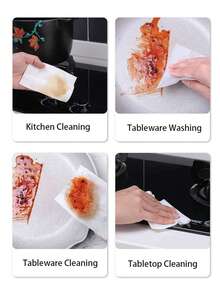 Powerful Degreasing Kitchen Wipes, Heavy Oil Stain Remover For Range Hoods, Household Cleaning Wet Tissues - Yellow - View 5