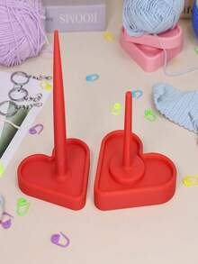 3D Printed Upright Yarn Spinning Rack, Shiny Heart-Shaped Design Weaving Rotating Plastic Tool, Yarn Winder Organizer Rack - Yarn Holder - View 5