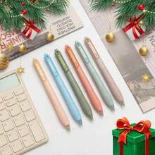 Linbsunne Gel Pens Black Ink Pens For Office 0.5mm Fine Point Pens Smooth Writing Retractable Work Pen (Macaron 12 Pcs) - ColorC - 查看 2