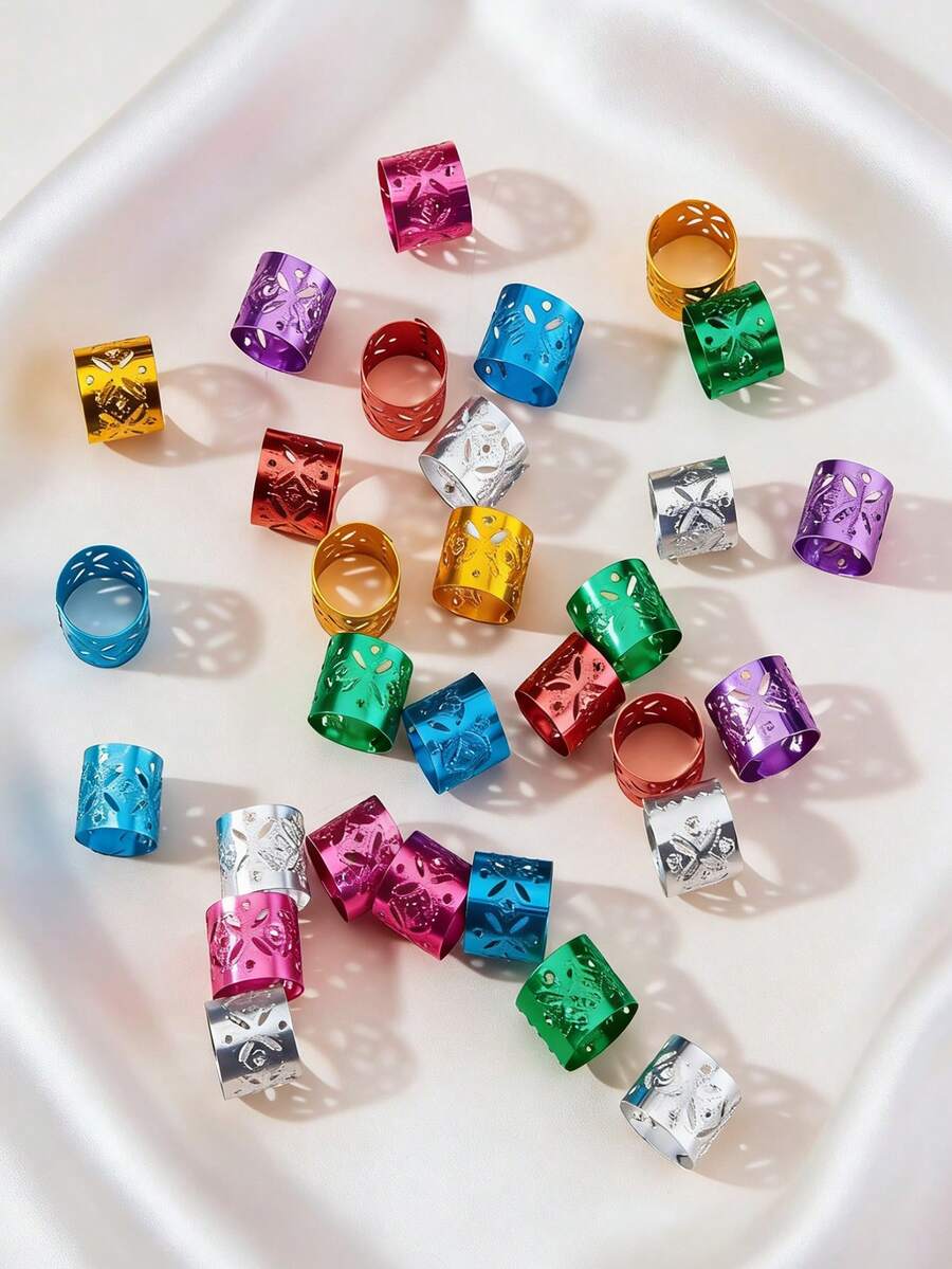 Conjunto de 30 presilhas de cabelo minimalistas e coloridas, em tecido trançado, ideais para uso diário (cores sortidas). - Multicolorido - Ver 1