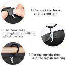 60/120/240/500 White Curtain Hooks, Curtain Roller Sliders, 0.47*1.14 Inch,Sturdy,Durable,Easy To Install,Suitable For Shower Curtain Clips And Pleated Track Hooks. - White - View 11