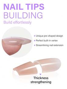 140片中长椭圆形美甲贴片，5种颜色，14种尺寸，内侧半哑光磨砂设计，粘合力更强，专为亚克力美甲延长和按压式美甲设计，是美甲沙龙专业人士和DIY美甲爱好者的理想之选。 - 彩色 - 查看 3