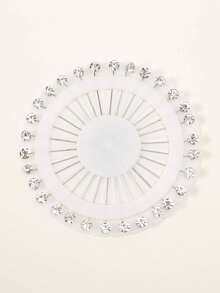 30pcs Crystal Rhinestone Scarf Clips Pins, Fashion Brooches For Women Accessories Women - White - View 7