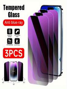 3pcs Privacy Tempered Glass Screen Protector, Compatible With IPhone 17 Pro Max/17 Pro/16 Pro Max/17/16/16e/15/14/13/12/11/Pro Max/Plus/Mini, 9H Hardness, Transparent HD, Full Coverage, Bubble-Free, Compatible With Phone Cases - Clear - View 37