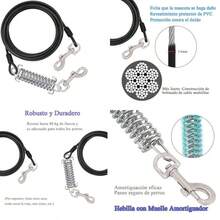 Correa para Perros, Correa de Acero,Correa para Perro de Alta,Perfecta para Perros Grandes Medianas y Pequeas,3 Metros (Plata) - plata - Ver 11