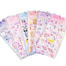 可爱3D泡沫贴纸，柔软挤压泡泡卡哇伊浮雕贴纸，动物减压贴纸，DIY装饰贴纸，适用于水瓶、冰箱、手机、笔记本电脑等，DIY装饰，女孩奖励礼物 - 彩色 - 查看 8