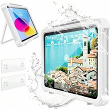 タブレット防水ケース お風呂 TiMOVO 2023年 タブレットホルダー 11インチまで スマホ兼用 iPad 壁掛け 耐水 防霧 強力粘着 高感度 タッチパネル操作可能 浴室 洗面所 キッチン 動画鑑賞 iPad 11 A16 /10世代/Air 11/Air5/4/Mini 7/6/5 10.2インチなどに対応 白 - 写真の通り - チェックする 1