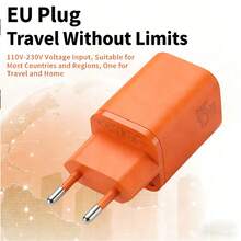 1pc 45W Fast Charging USB-C Charger, PD Wall Charger With Type-C Port, Portable Charger Compatible With IPhone 17 Pro Max/17 Pro/17/Air/16/15/14/13/12/11, Compatible With IPad, Pixel Devices - EU C Type Plug(220-240V) - View 6