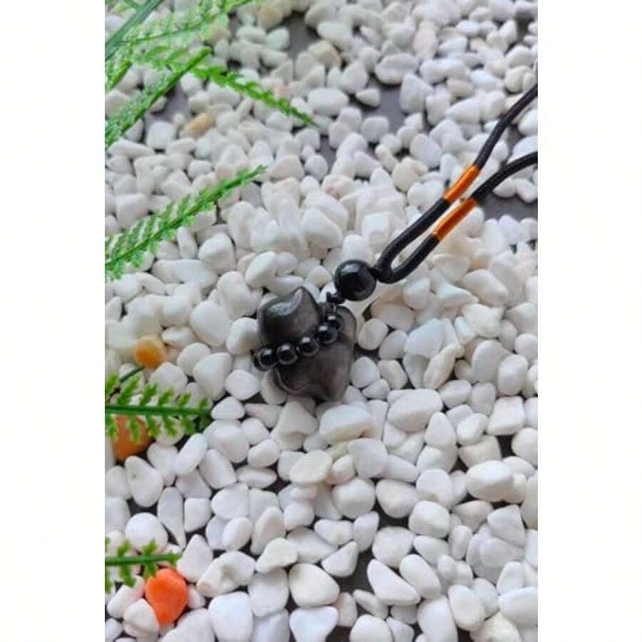 Collar ajustable pulgadas vidrio empoderamiento protección mujeres hombres collares bohemios moda lindos regalos joyería mejores amigos - Gato - Ver 1