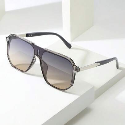 1pc Men's Retro Clip-On Frog Eye Fashion Glasses, High Quality Fashion Glasses Suitable For Travel, Casual, Party, Beach, Daily Wear