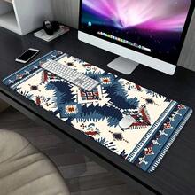 1 件装超大游戏鼠标垫，复古波西米亚风格鼠标垫 - 充满活力的白色和米色几何图案，适用于大型游戏和办公桌，兼容 PC、笔记本电脑、键盘、电脑配件，波西米亚风格，图案鲜艳，防滑，表面光滑，游戏玩家必备 - 藍白色 - 查看 4