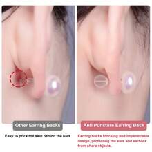 Handmade DIY Jewelry Earring Accessories, Anti-Slip Anti-Lost Silicone Ear Plugs - Transparent - View 5