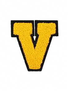 1/26pcs Chenille 2.8 Inch Letter Iron-On Patches, Suitable For Repairing Jeans, T-Shirts And Other Clothing, Letter Patch Badges - Yellow - View 22