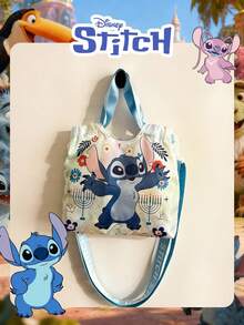 Disney 官方授权史迪奇迷你图案顽皮史迪奇糖果袋午餐袋零食包抽绳设计手提包 1 个 官方授权休闲多功能斜挎包 轻便可调节肩带斜挎包 适合女孩/青少年/学生日常/外出/购物/返校 - 彩色 - 查看 16