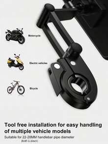 Giá đỡ điện thoại xe đạp chống sốc, chống nước, có thể điều chỉnh, thiết kế nam châm, chất liệu PP, giá đỡ có thể kéo dài gắn trên tay lái, thích hợp cho xe đạp và xe điện, quà tặng ngày Valentine. - màu đen - Xem 3