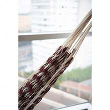 CYPNALL NAHLO Hamaca 100% de Algodón Portátil Hamacas Ligeras Colgante para Jardin Camping terraza SoporteFashion - Burdeos - Ver 4