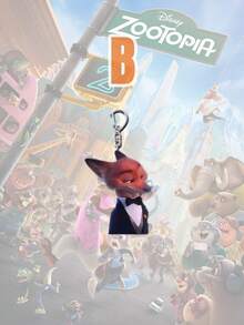 Popular Cartoon Keychain, Nick And Judy Plastic Keychain, Party Favor, Decorative Accessory - Purple - View 5