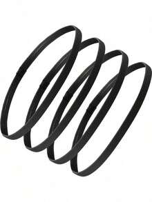 4pcs Solid Color Casual ABS Plastic Elastic Sports Headbands, Thick Non-Slip Unisex Yoga Running Fitness Stretchy Hairbands, Suitable For All Seasons - Multicolor - View 9