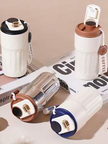 450ml Intelligent Temperature-Controlled Coffee Cup, With LED Touch Screen. Press The Cup Lid To Display The Temperature, Preventing Scalding Or Overly Cold Drinks. The Stainless Steel Is More Corrosion-Resistant And . It Is Suitable For Acidic Beverages Such As Coffee And Tea. It Supports Direct Drinking And Straw Drinking, Adaptable To Different Drinking Habits. - Multicolor - View 9