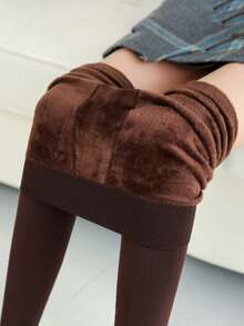 1 Pair Women's 200g Solid Color Ankle Pants, Comfortable & Warm, Suitable For Winter Holiday And Valentine's Day Gift - Black - View 15