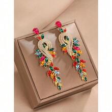 Rhinestone Decor Drop Earrings - Multicolor - View 2
