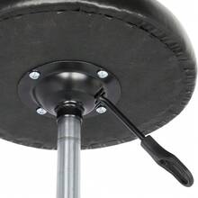 Black Round Rotating Bar Stool With Textured Lines Sturdy Height-Adjustable Seat For Kitchen Island Bar Counter Use - 預設 - 查看 3