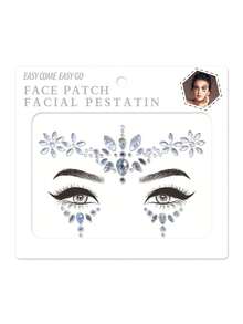 1sheet Face Gem Stickers, Acrylic Gems Stickers, Self-Adhesive Rhinestone Sticker For Party, Club,Halloween, Festival Face Decorations - Multicolor - View 9