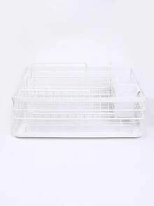 1pc Bowl And Plate Storage Rack With Sink Draining Function, Suitable For Placement On Kitchen Countertops. Its Design Requires No Drilling For Installation And Can Be Used As A Bowl And Plate Storage Rack, Sink Organizer, And Utensil Strainer, Meeting Various Kitchen Storage Needs. - Multicolor - View 8