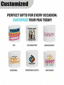 11oz Customizable Ceramic Coffee Mug, Personalized Couple Photo Mug, Can Print Your Photos, Text And Logos - Custom Coffee Cup With Your Photos And Text, Funny Gift For Anniversary, Birthday Or Christmas For Boyfriend, Girlfriend, Husband Or Wife - Multicolor - View 9