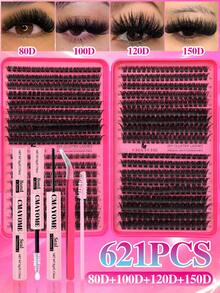 640 sợi mi giả D-Curl kiểu dáng tự nhiên, độ dày 10D+20D+30D+40D+50D, mi đen dày, hỗn hợp (phù hợp cho người mới bắt đầu). Tự nhiên & nhẹ nhàng, số lượng lớn, mi giả kiểu hoạt hình cổ điển, bền lâu, phù hợp sử dụng hàng ngày/tiệc tùng/đám cưới/Giáng sinh/lễ hội âm nhạc. Bao gồm keo dán mi, nhíp và cọ chải mi. Kích thước nhỏ gọn tiện mang theo. - Nhiều màu - Xem 16