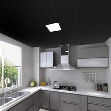 Drop Ceiling Tiles 2ft X 4ft PVC Waterproof Panel Cover 5mm Washable And Fire-Rated Drop Tile 48 Sq. Ft - Black - 黑色 - 查看 7