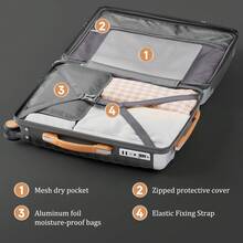 Joyway 3 Piece Luggage Set 20 24 28 Inch Polypropylene Hardside Suitcases With 360° Spinner Wheels & TSA Lock, Lightweight Durable Carry On Included For Business Travel And Family Trips - 灰色 - 查看 7