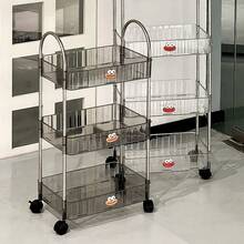 Rolador Organizador de 3 Camadas Acrílico Elegante - Móvel com Rodas para Quarto Ideal Presente Festivo - transparente - Visão 6