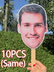 Decor Big Head Face Cutouts, Custom Bachelorette Party, 1/3/5/10pcs Photo Face Masks Birthday Party Decorations Personalised Fan Face Cutout Head On A Stick Cut Out Funny Face Mask,Personalized Big Head Cutout On A Stick Custom Face Cutout Party Decor Accessories Upload Photo Image For Birthday, Weddings,Friends, Relatives, The Best Gift,Party, Decoration - Multicolor - View 16