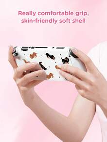 1个腊肠犬波点图案保护壳/保护套，兼容Switch2 (2025)、Switch NS、Switch OLED、Switch Lite，Switch2/Switch配件，全套包含带卡槽的底座、收纳袋、Switch保护壳，Switch玩家的最佳礼物 - 彩色 - 查看 6