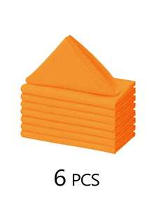 6/10/12/24/50pcs Orange Cloth Napkins Dinner Napkins Bulk 14*14/17*17/20*20 Inch Washable 100% Polyester Fabric Cloth Table Napkins With Stitched Edges Ideal For Hotel Restaurant, Holiday Parties Wedding - Orange - View 16