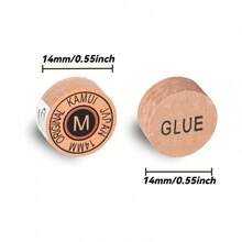 1pc 14mm Professional Billiard/Snooker Cue Tip - High Quality Leather, Durable & Precise, Suitable For Snooker And Pool Cues, With Stitching