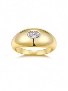 Nhẫn Moissanite bạc 925 cao cấp dành cho nữ, không gây dị ứng, thích hợp làm nhẫn đính hôn/cưới, quà tặng ngày Valentine/sinh nhật, hộp quà chống oxy hóa. - Vàng - Xem 6