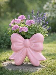 1个超大蝴蝶结装饰花瓶，可爱丝带设计，适合家居装饰、客厅桌面、卧室置物架和礼品展示 - 彩色 - 查看 5