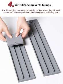 1件装窄缝锅盖收纳垫 厨房台面炉灶锅铲砧板 多功能收纳架垫 防滑沥水垫 - 彩色 - 查看 12