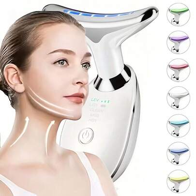 1件装多功能颈部美容仪，颈部按摩仪，超声波振动按摩，USB充电，电池续航时间长，放松颈部，促进血液循环，是馈赠亲友的好选择。