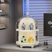 旋转透明化妆品收纳盒，多层桌面展示盒，适用于摆件、珠宝、娃娃等，防尘收纳