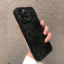 Handyhülle - Geeignet für Handyhüllen mit schwarzen Blumenmustern für iPhone 17pro Max/17pro/17/11/12/13/14/15/15Pro/15PluS/15Pro Max/16/16Pro/16PluS/16Pro Max - Schwarz - Übersicht 4