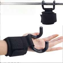 1 Pair Lifting Hooks With Wrist Wraps, Gym Grip Handle, Strength Training Straps, Pull Up Bar Hooks, Weightlifting Gloves, Anti-Slip, Premium - Multicolor - View 5