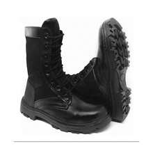 Men's Tactical Military Boot, Synthetic Leather, Combat Boot - Black - View 6