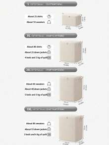 Caixas de Armazenamento Dobráveis de Tecido, Caixas Organizadoras Versáteis para Roupas, Roupa de Cama, Roupas de Estação/Não Utilizadas, Itens Domésticos, Sacos de Armazenamento de Colchão, Decoração Doméstica, Adequado para Casa e Dormitório, Sacos de Armazenamento de Tecido Branco Simples para Quarto e Sala de Estar, Também Adequado para a Volta às Aulas - Branco - Visão 8