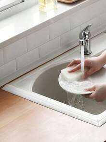 1 Roll Of Waterproof White PVC Self-Adhesive Tape -Perfect For Bathroom, Sink & Kitchen -Super Strong Stickiness! Home Bathroom Decor Fall Decor Back To School - 白色 - 查看 10