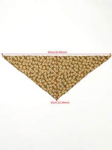 1条波西米亚风花卉三角头巾发带，适合日常佩戴，时尚发饰，休闲发带，优雅发巾 - 黃色 - 查看 4