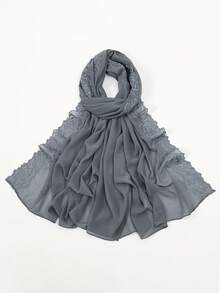1 Stück Kamelien-Spitzen-Chiffon-Schal, Tuch, Umhang, weich, leicht, vielseitig einsetzbar, geeignet für Lässig, Formal, Reisen, Büro, Hochzeit, Valentinstag Geschenk - Verschiedenfarbig - Übersicht 16
